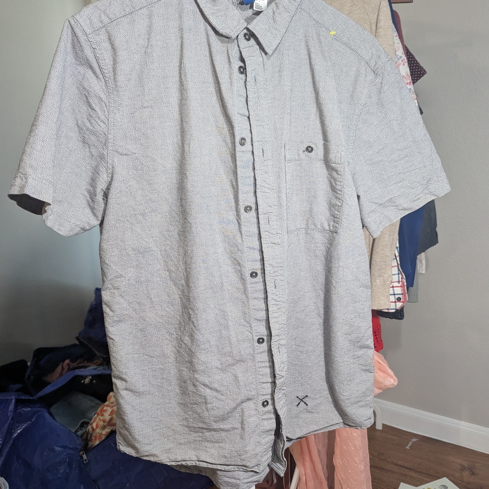 Divided Gray Short Sleeve Button Down Shirt